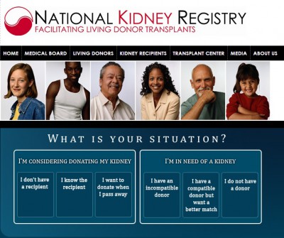 National Kidney Registry screenshot